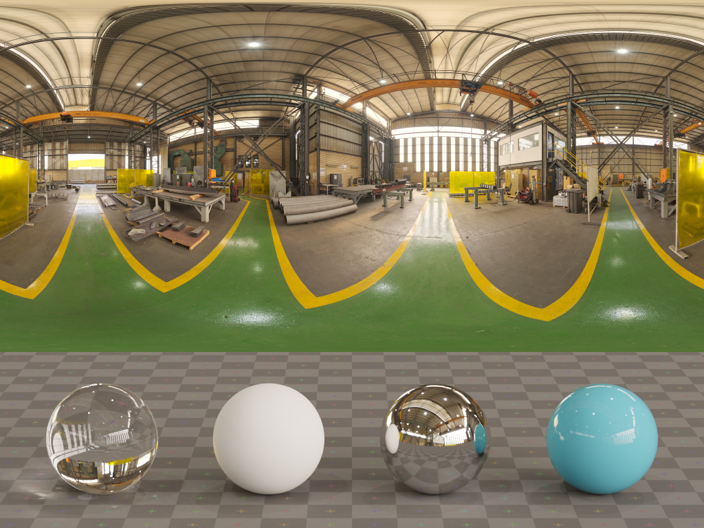 HDRI – Industrial Workshop Foundry – medium contrast - thumbnail 3