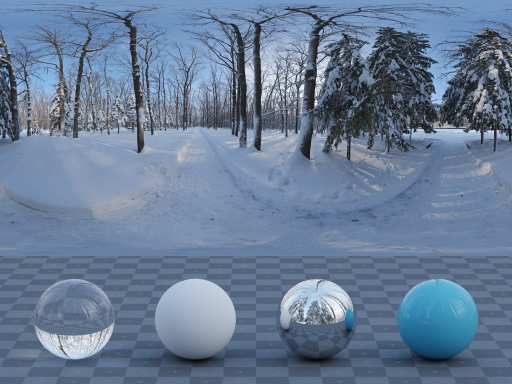 HDRI – Snowy Forest Path 01 – nature - thumbnail 3