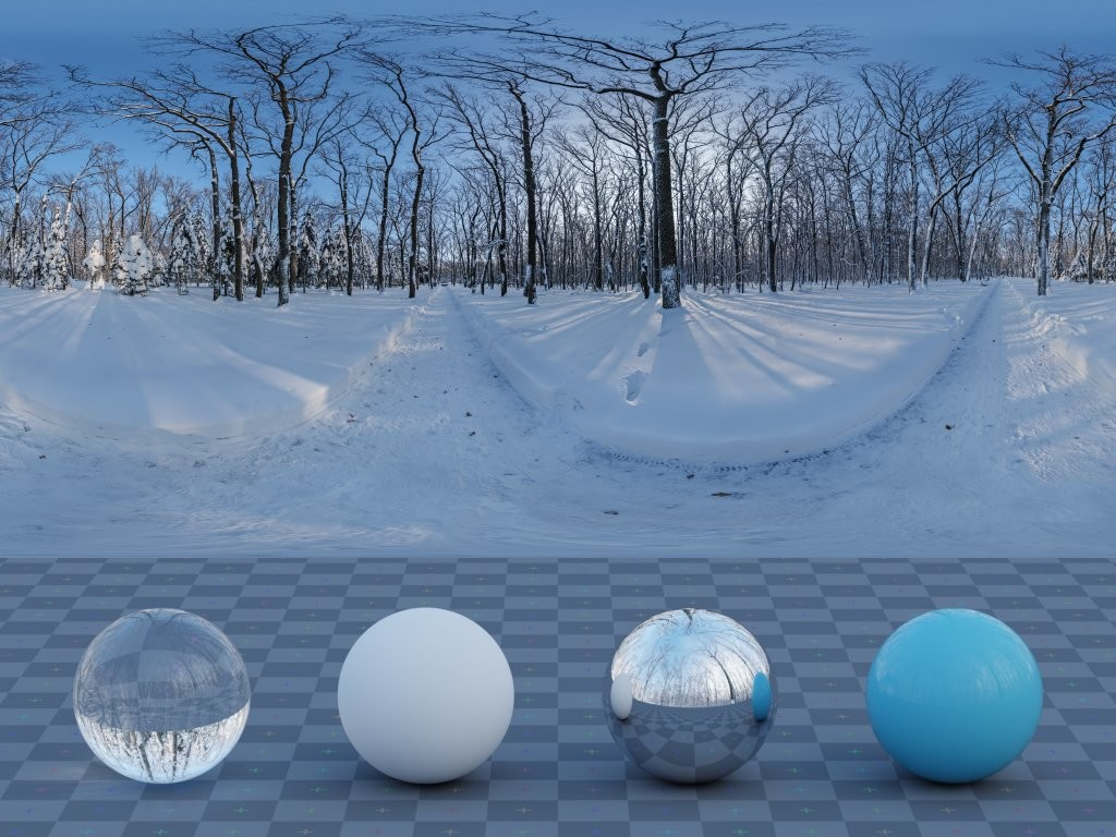 HDRI – Snowy Forest Path 02 – nature - thumbnail 3