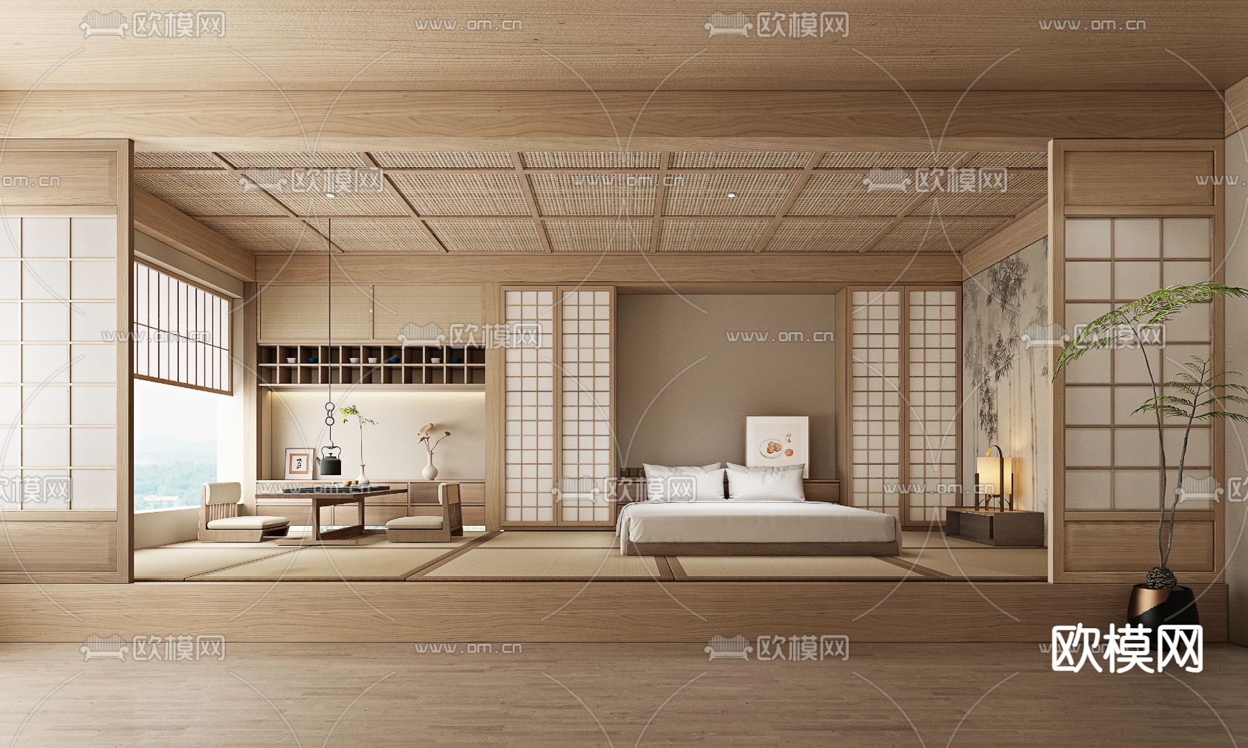 Hotel Room – Bedroom For Hotel 3D Models – 004 - thumbnail 1