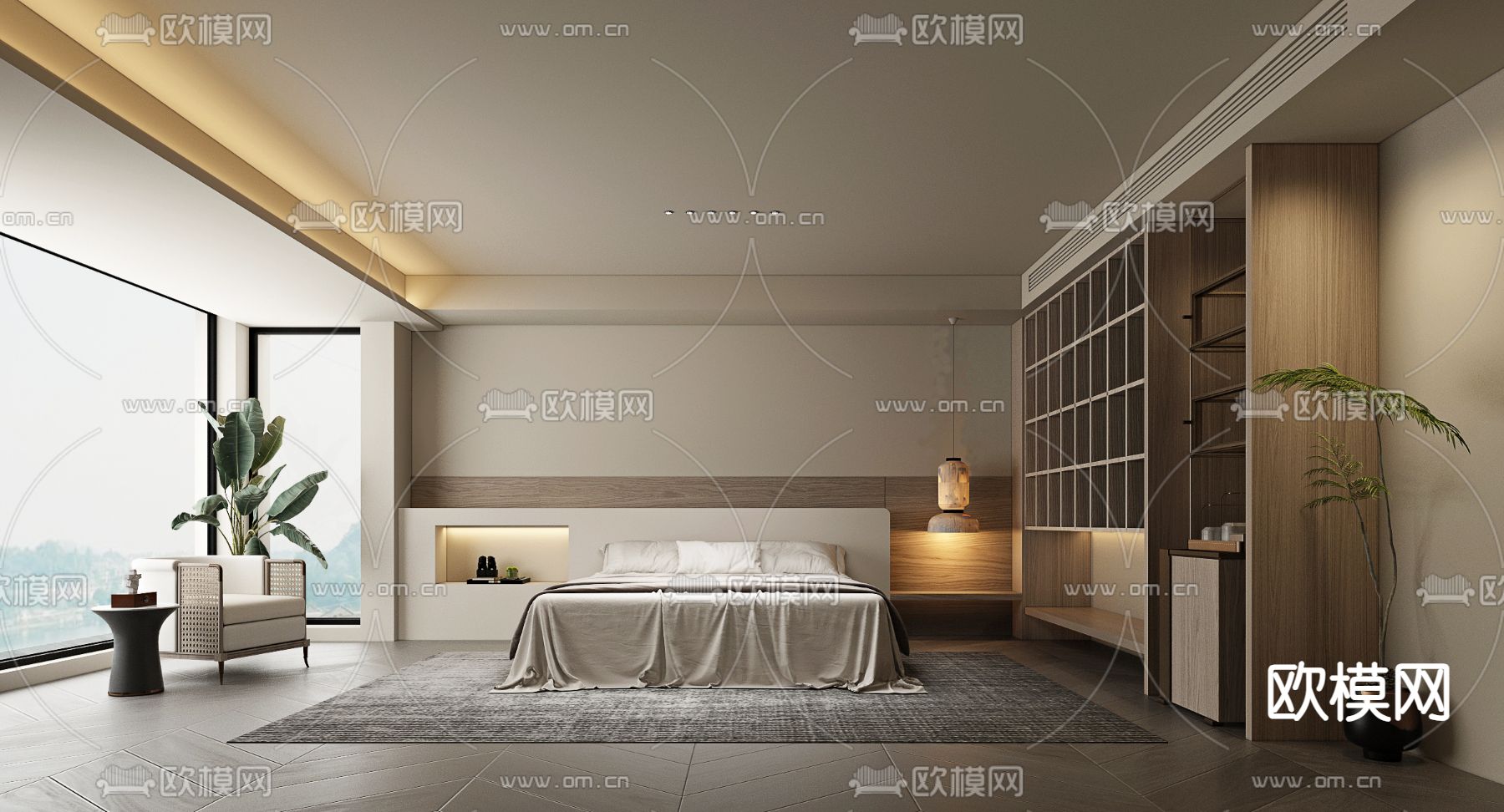 Hotel Room – Bedroom For Hotel 3D Models – 005 - thumbnail 1