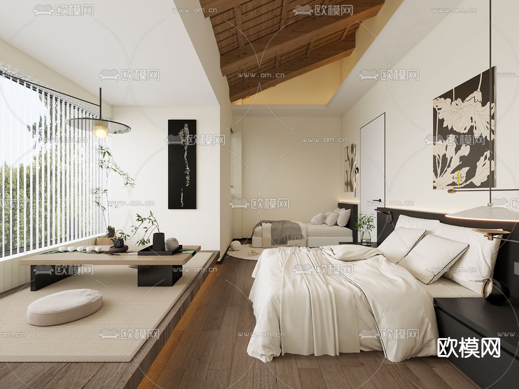 Hotel Room – Bedroom For Hotel 3D Models – 006 - thumbnail 1