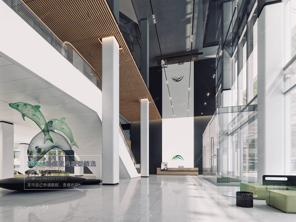 PUBLIC SPACE 3D MODEL – Lobby_Reception – 9 - thumbnail 1