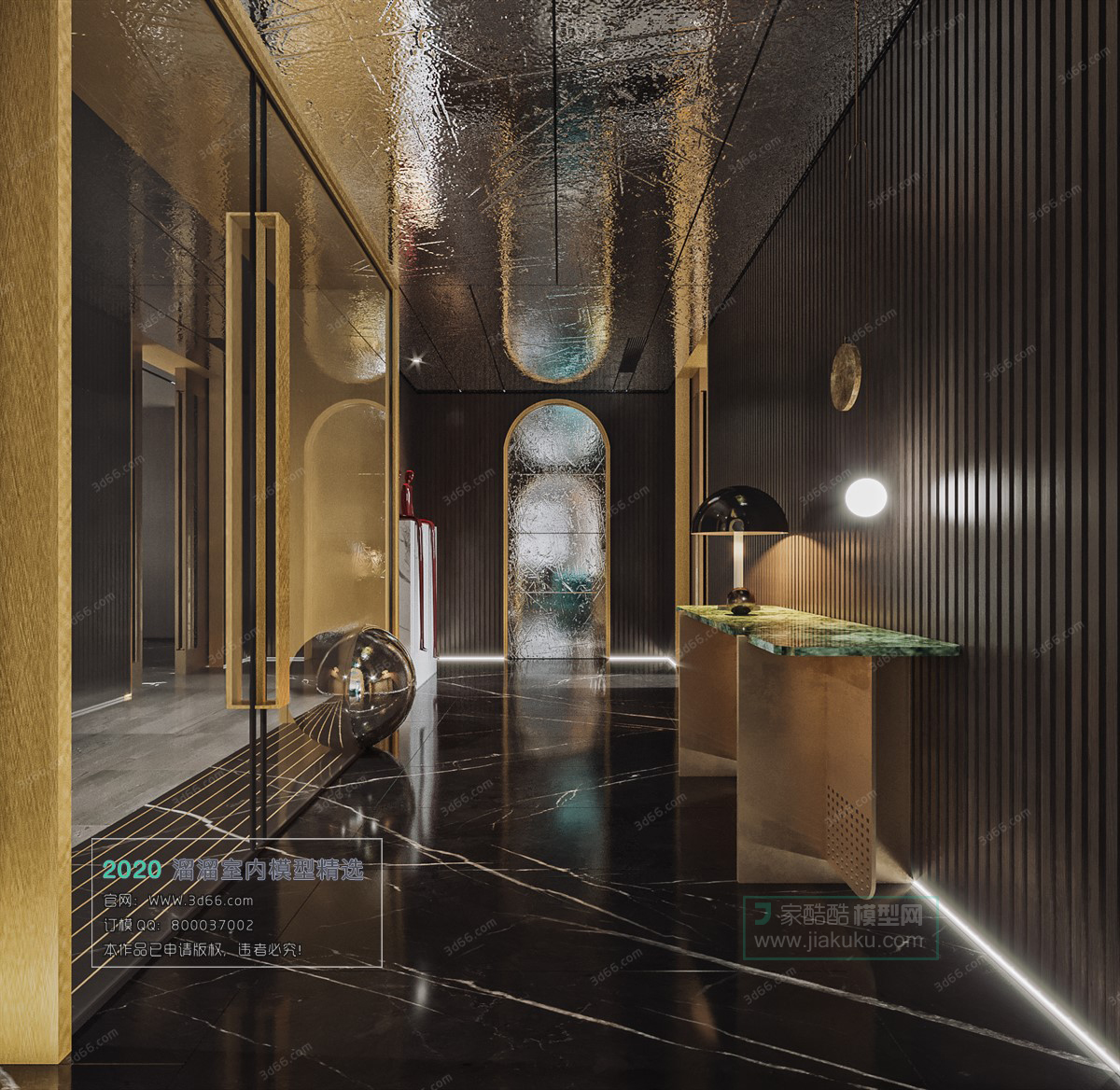 PUBLIC SPACE 3D MODEL – ElevatorLobby_Aisle – 213 - thumbnail 1