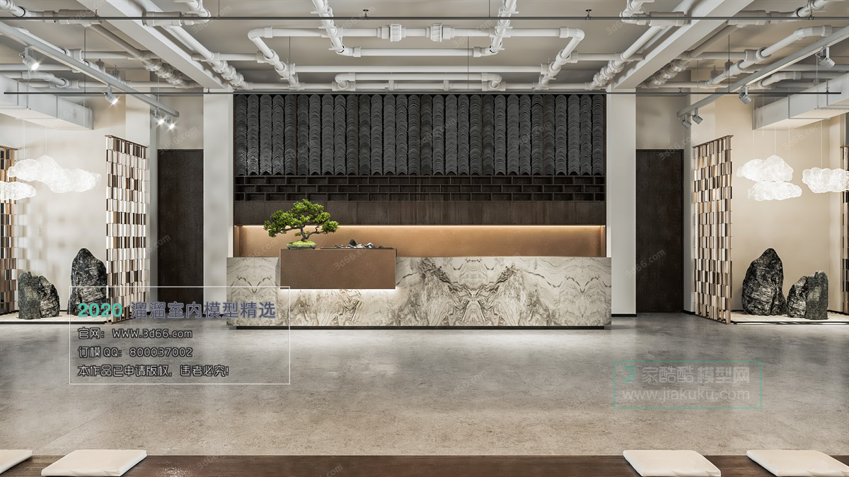 PUBLIC SPACE 3D MODEL – Lobby_Reception – 28 - thumbnail 1