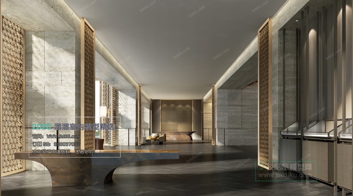 PUBLIC SPACE 3D MODEL – Lobby_Reception – 2 - thumbnail 1