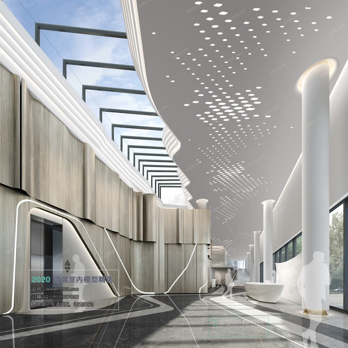 PUBLIC SPACE 3D MODEL – Lobby_Reception – 4 - thumbnail 1