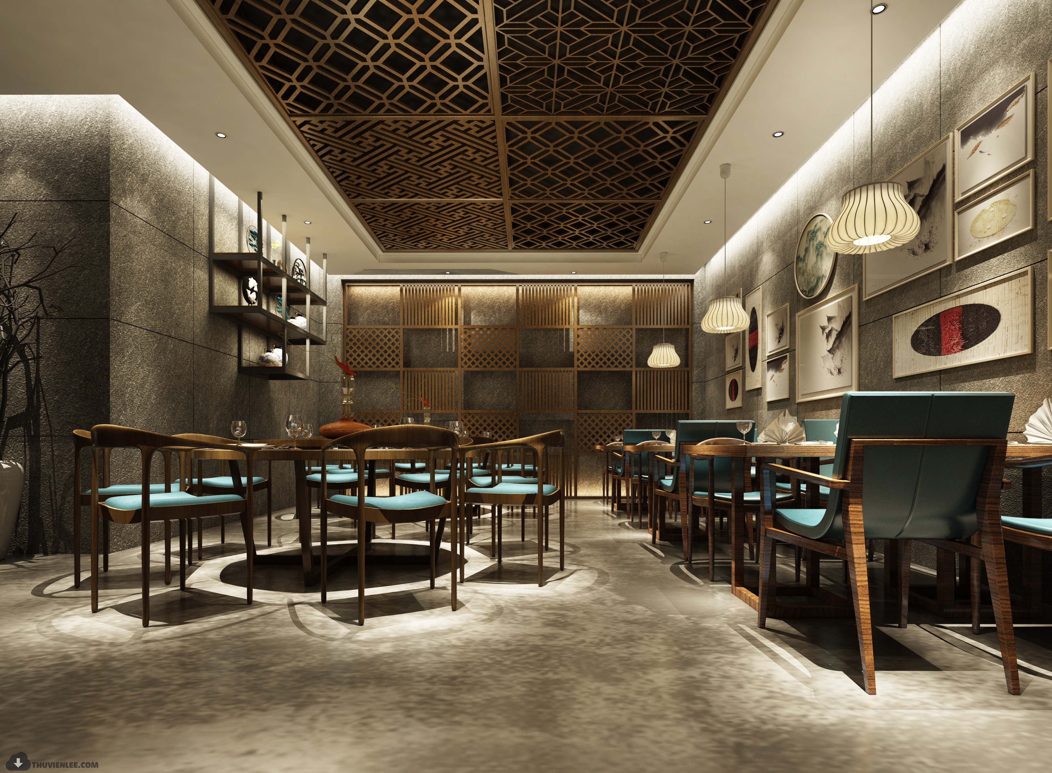 PUBLIC COMMERCE SPACE 3D MODEL – RESTAURANT – 122 - thumbnail 1