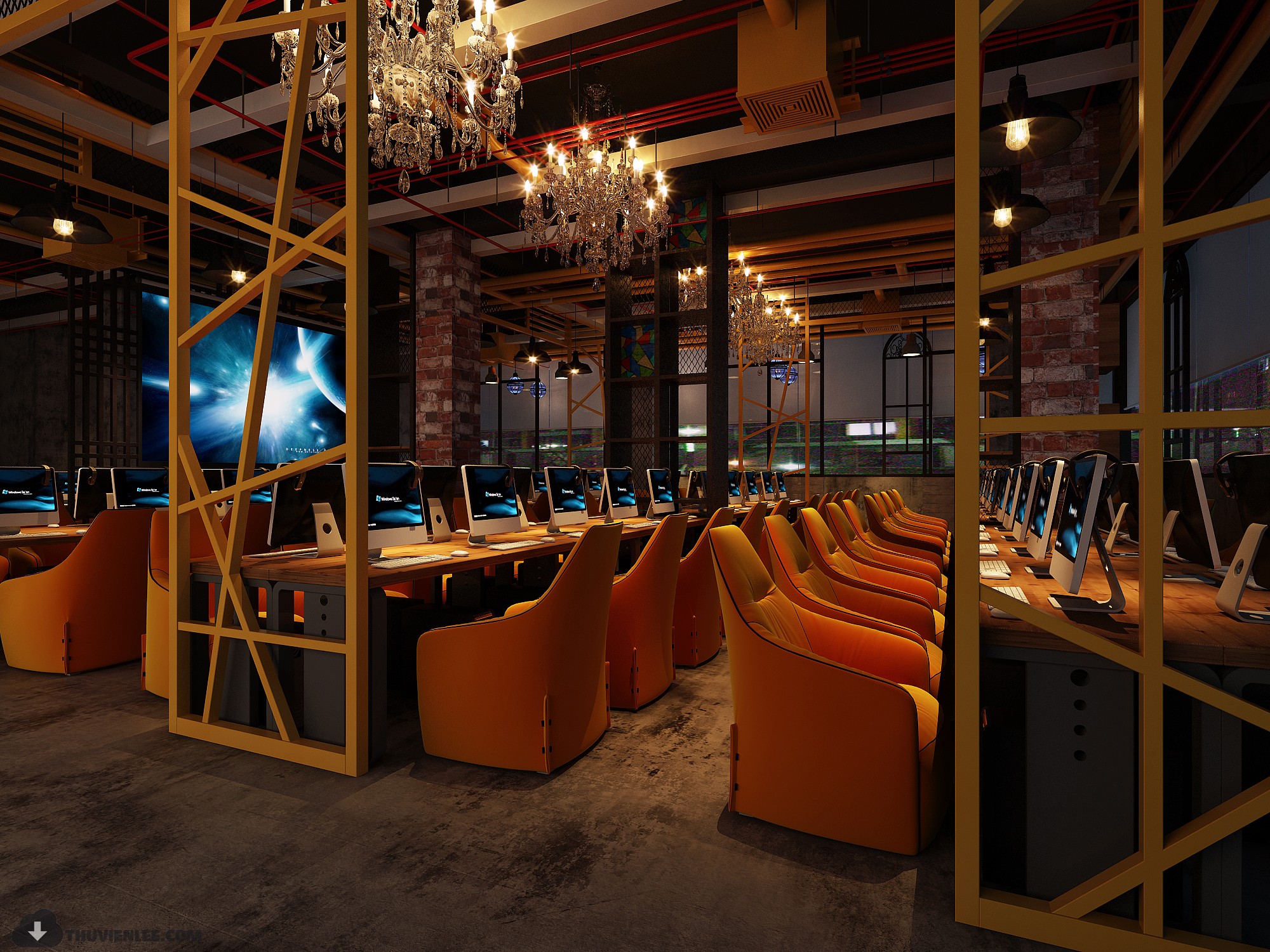 PUBLIC COMMERCE SPACE 3D MODEL – INTERNET CAFÉ MODELS – 47 - thumbnail 1