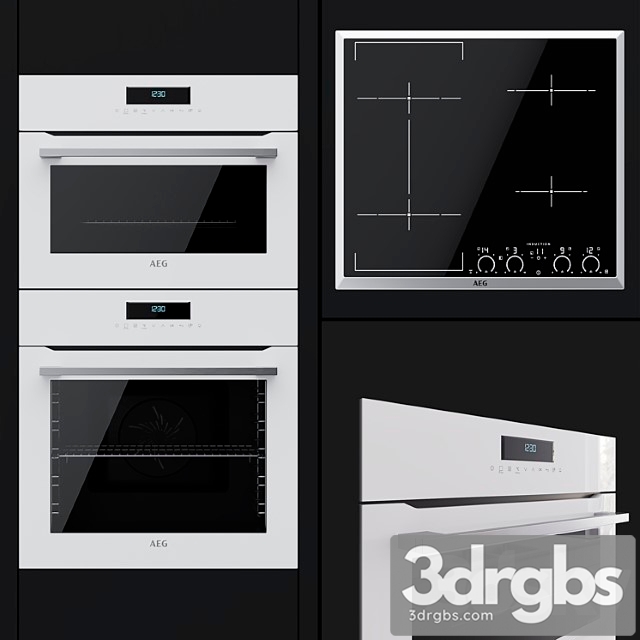 Aeg – an oven bcr742350w a compact oven kmr761000w and a hob ikk64545xb 2 3dsmax Download - thumbnail 1