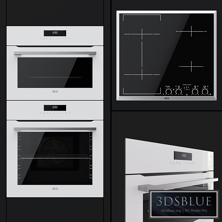 AEG – an oven BCR742350W a compact oven KMR761000W and a hob IKK64545XB 3DS Max - thumbnail 3