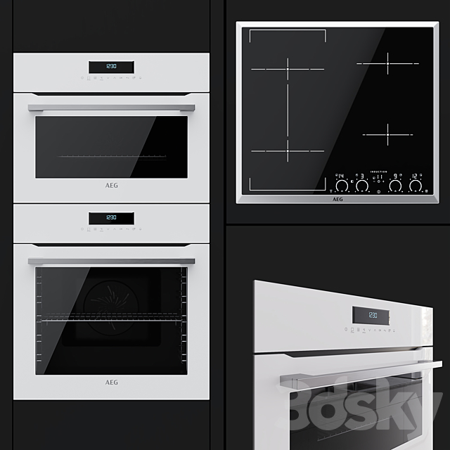 AEG – an oven BCR742350W. a compact oven KMR761000W and a hob IKK64545XB 3DSMax File - thumbnail 1