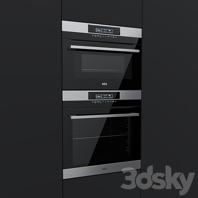 AEG – an oven BPR742320M and a compact oven KMR761000M 3DS Max Model - thumbnail 2