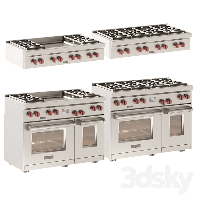 American Style Wolf Oven 48 Inches 3DS Max Model - thumbnail 2