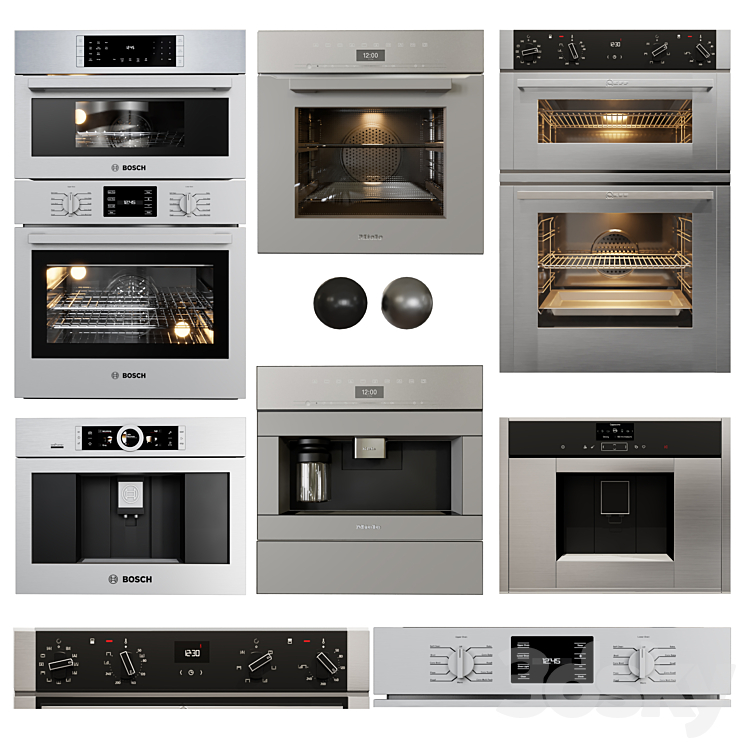 Appliance collection bosch neff miele 3DS Max Model - thumbnail 2