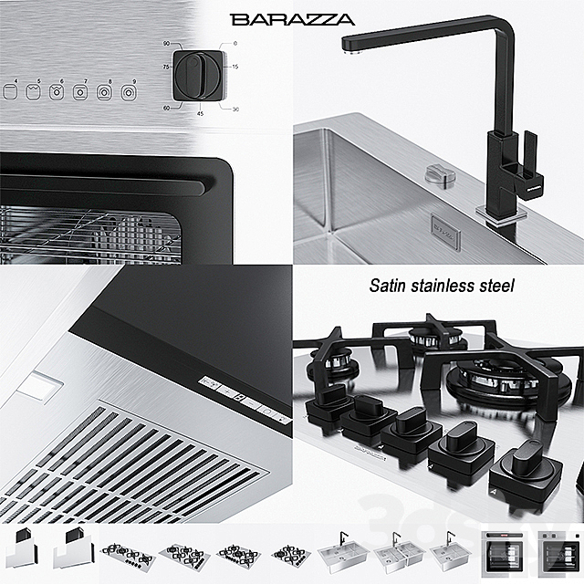 BARAZZA COLLECTIONS UNIQUE (Satin stainless steel) 3DSMax File - thumbnail 1