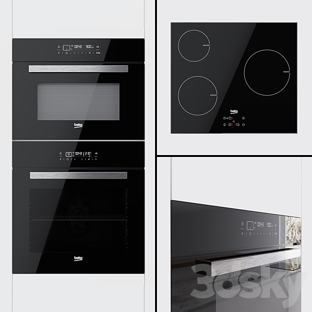 Beko – oven BQM24400. compact oven BQW14400 and hob HQI63400AT 3DSMax File - thumbnail 1