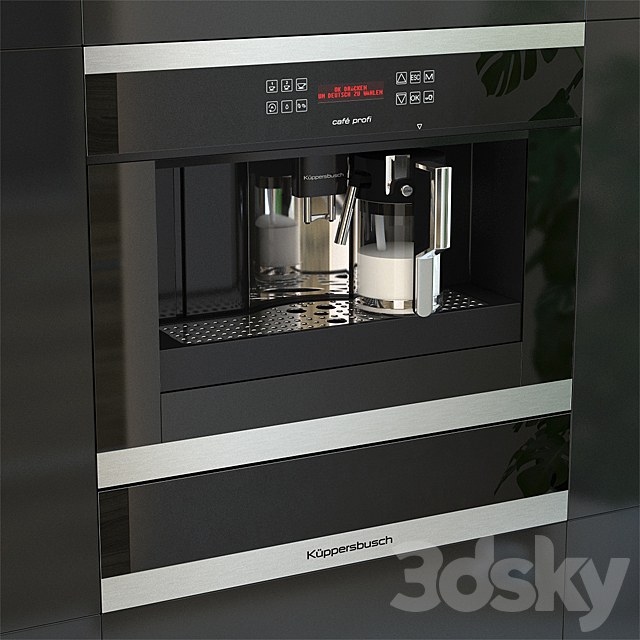 Black Coffee Machine EKV6500 Kuppersbusch 3DS Max Model - thumbnail 2