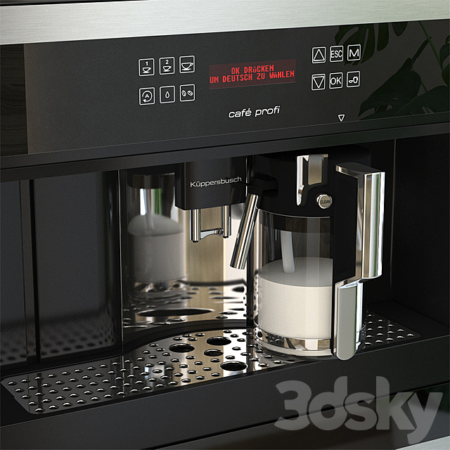 Black Coffee Machine EKV6500 Kuppersbusch 3DS Max Model - thumbnail 3