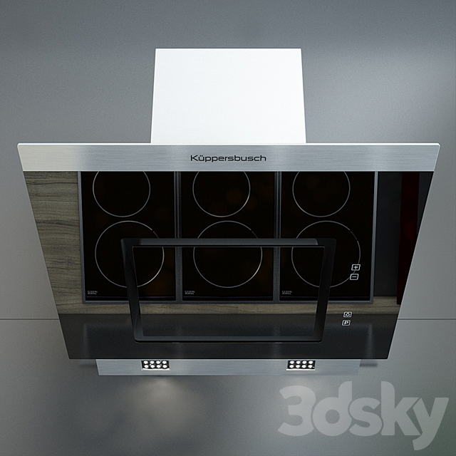 Black Kitchen Hood KD7610 Kuppersbusch 3DS Max Model - thumbnail 1