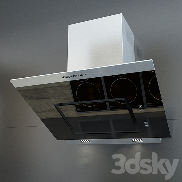 Black Kitchen Hood KD7610 Kuppersbusch 3DS Max Model - thumbnail 2