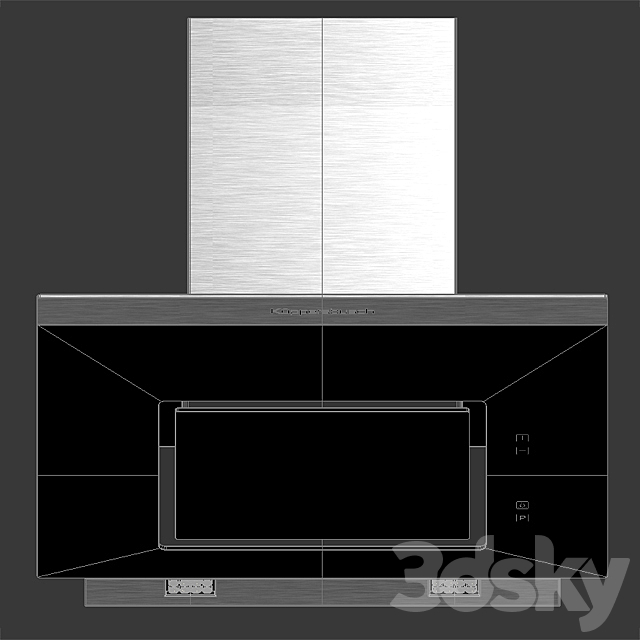 Black Kitchen Hood KD7610 Kuppersbusch 3DS Max Model - thumbnail 3