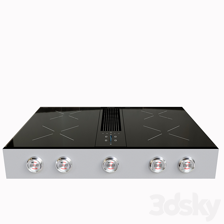 BORA Pro cooktop with integrated cooker hood 3DS Max Model - thumbnail 2