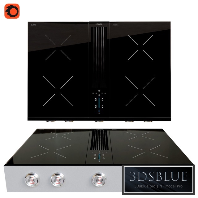 BORA Pro cooktop with integrated cooker hood 3DS Max - thumbnail 3