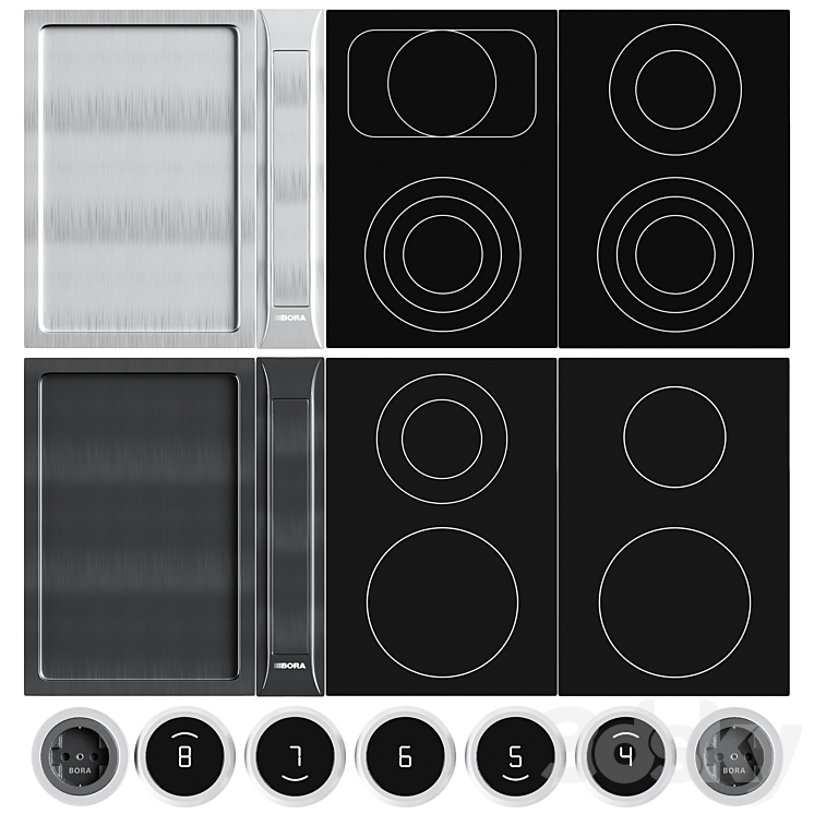 Bora Proffesional Kitchen Appliances 3.0 \/ Cooker set 3DS Max Model - thumbnail 1