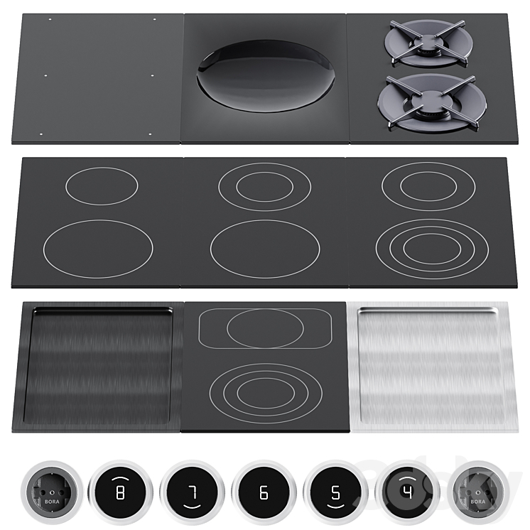 Bora Proffesional Kitchen Appliances 3.0 \/ Cooker set 3DS Max Model - thumbnail 2