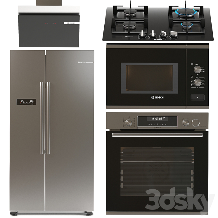 BOSCH 4 kitchen appliances set 3DS Max - thumbnail 1