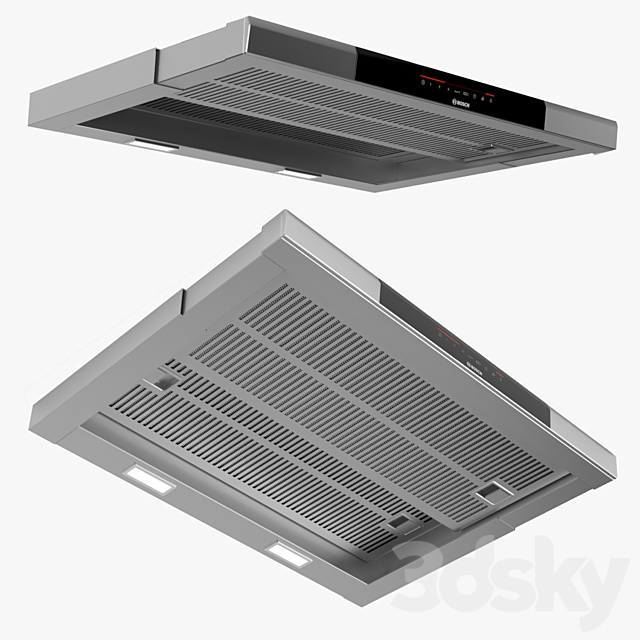 Bosch 60cmTelescopic cooker hood Serie 8 DFS067J50B Brushed steel 3ds Max - thumbnail 1