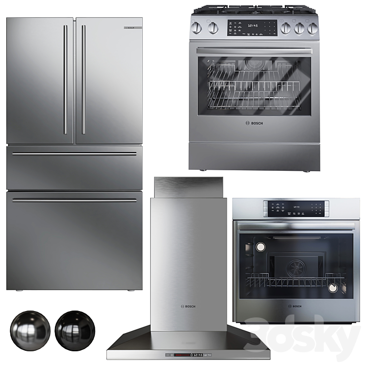 Bosch 800 series kitchen appliances 3DS Max Model - thumbnail 3