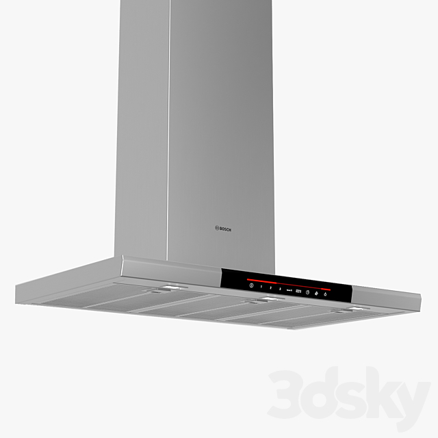 Bosch 90 cm wide Chimney extractor hood DWB098J50B Serie 8 3ds Max - thumbnail 1