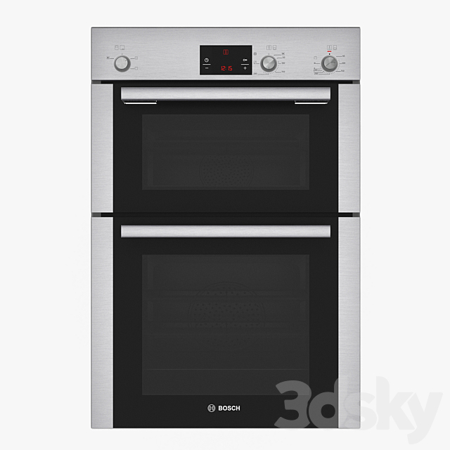 Bosch built-in double hot air oven HBM13B251B brushed steel HBM13B251B Serie 6 3ds Max - thumbnail 1