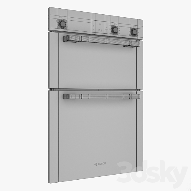 Bosch built-in double hot air oven HBM13B251B brushed steel HBM13B251B Serie 6 3ds Max - thumbnail 3