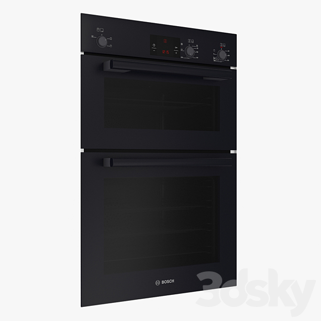 Bosch built-in double hot air oven HBM13B261B black HBM13B261B Serie 6 3DSMax File - thumbnail 2