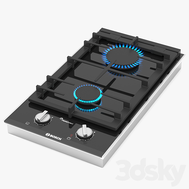 BOSCH Domino gas hob PRB3A6D70 Serie 8 3DSMax File - thumbnail 1