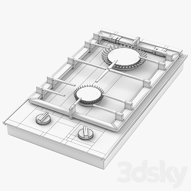 BOSCH Domino gas hob PRB3A6D70 Serie 8 3DSMax File - thumbnail 3