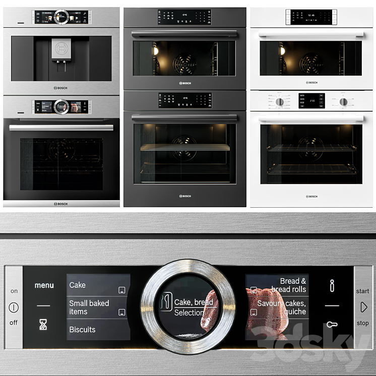 bosch double oven & coffeemaker collection 3DS Max - thumbnail 1