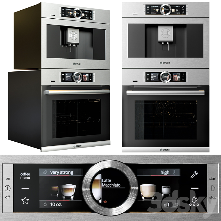 bosch double oven & coffeemaker collection 3DS Max - thumbnail 2