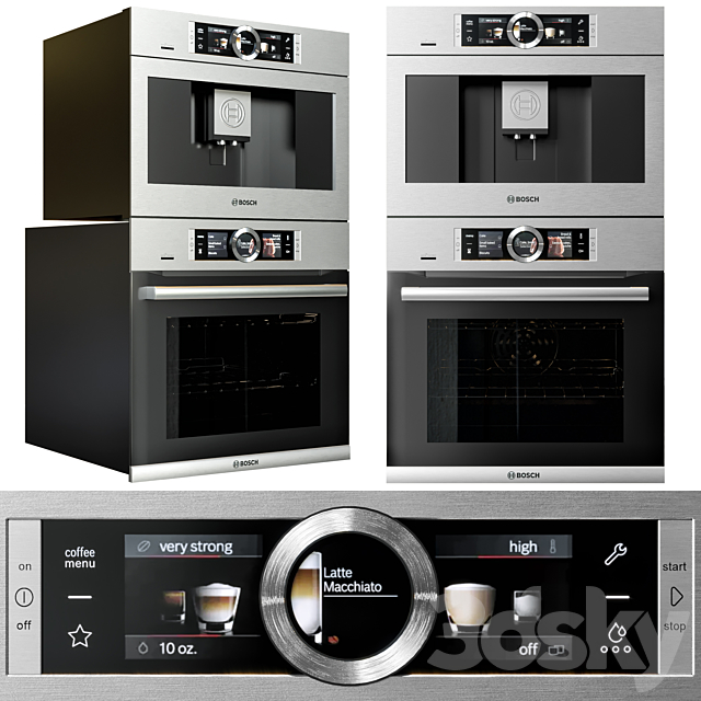 bosch double oven & coffeemaker collection 3DSMax File - thumbnail 2