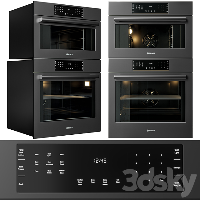 bosch double oven & coffeemaker collection 3DSMax File - thumbnail 3