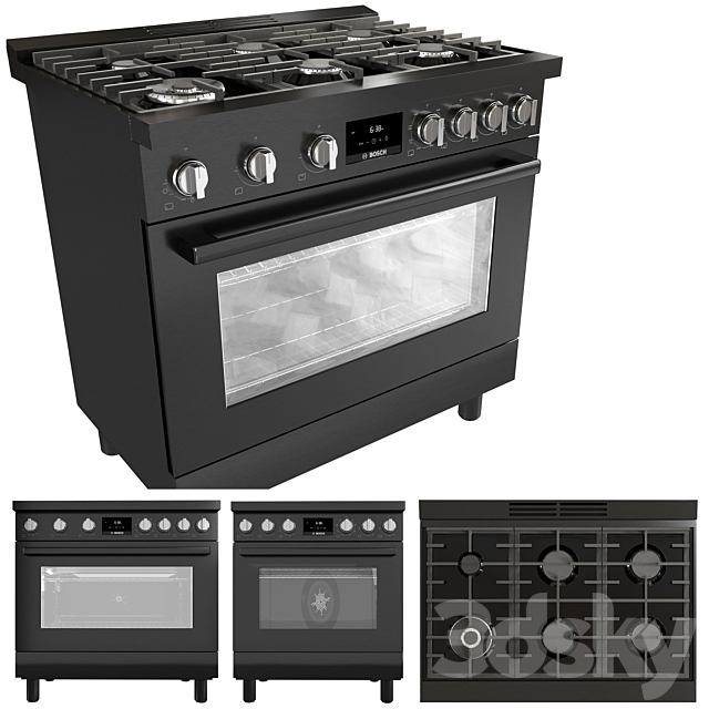 BOSCH HDS8655U & HDS8055U range cooker 3DS Max Model - thumbnail 2