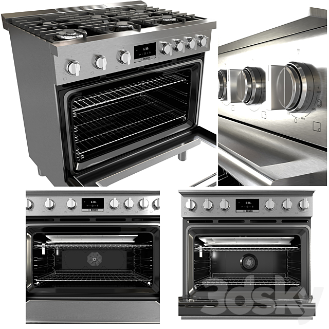 BOSCH HDS8655U & HDS8055U range cooker 3DS Max Model - thumbnail 4