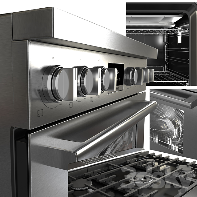 BOSCH HDS8655U & HDS8055U range cooker 3DS Max Model - thumbnail 5