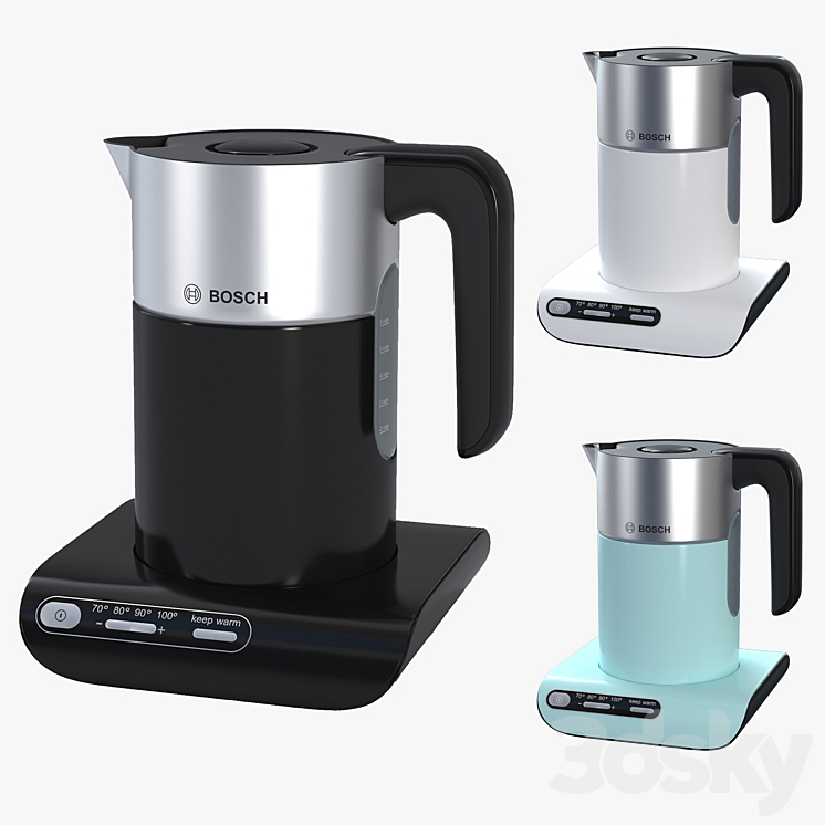 BOSCH kettle Styline TWK8633GB Black 3DS Max - thumbnail 1