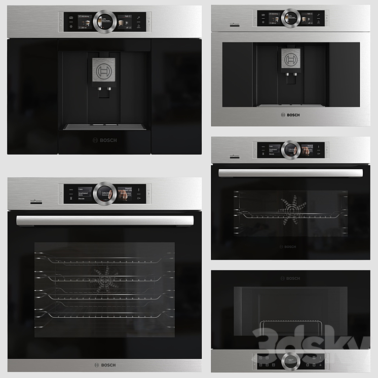 Bosch Kitchen Appliance set 3DS Max Model - thumbnail 1