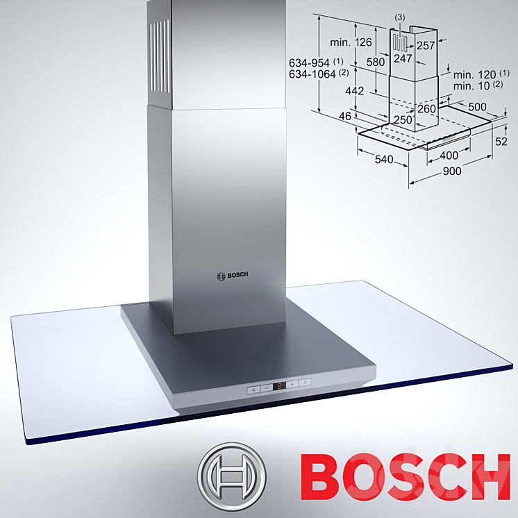 Bosch rangehood DWA09E850A 3DS Max - thumbnail 1