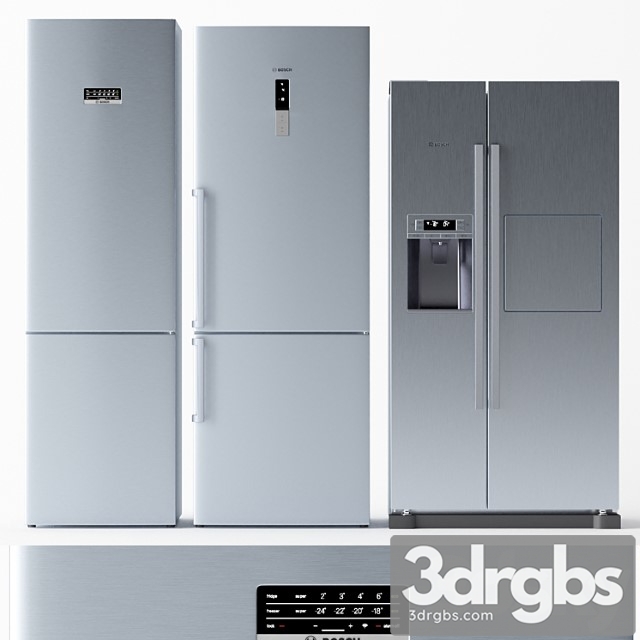 Bosch Refrigerator Set 2 3dsmax Download - thumbnail 1